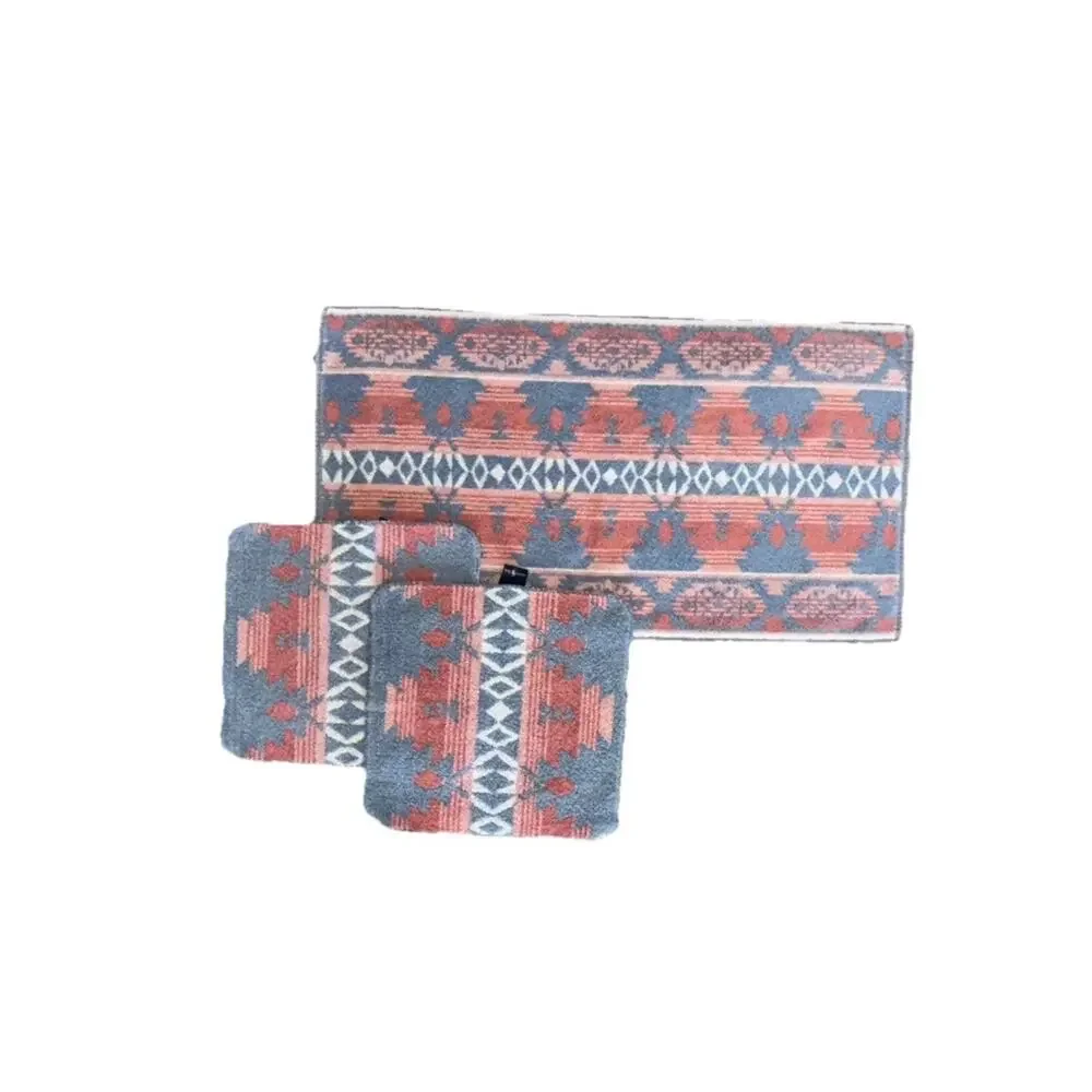 Ralph Lauren Vintage Set Bathroom Towels Blue Red Southwestern Raren Wash Cloths